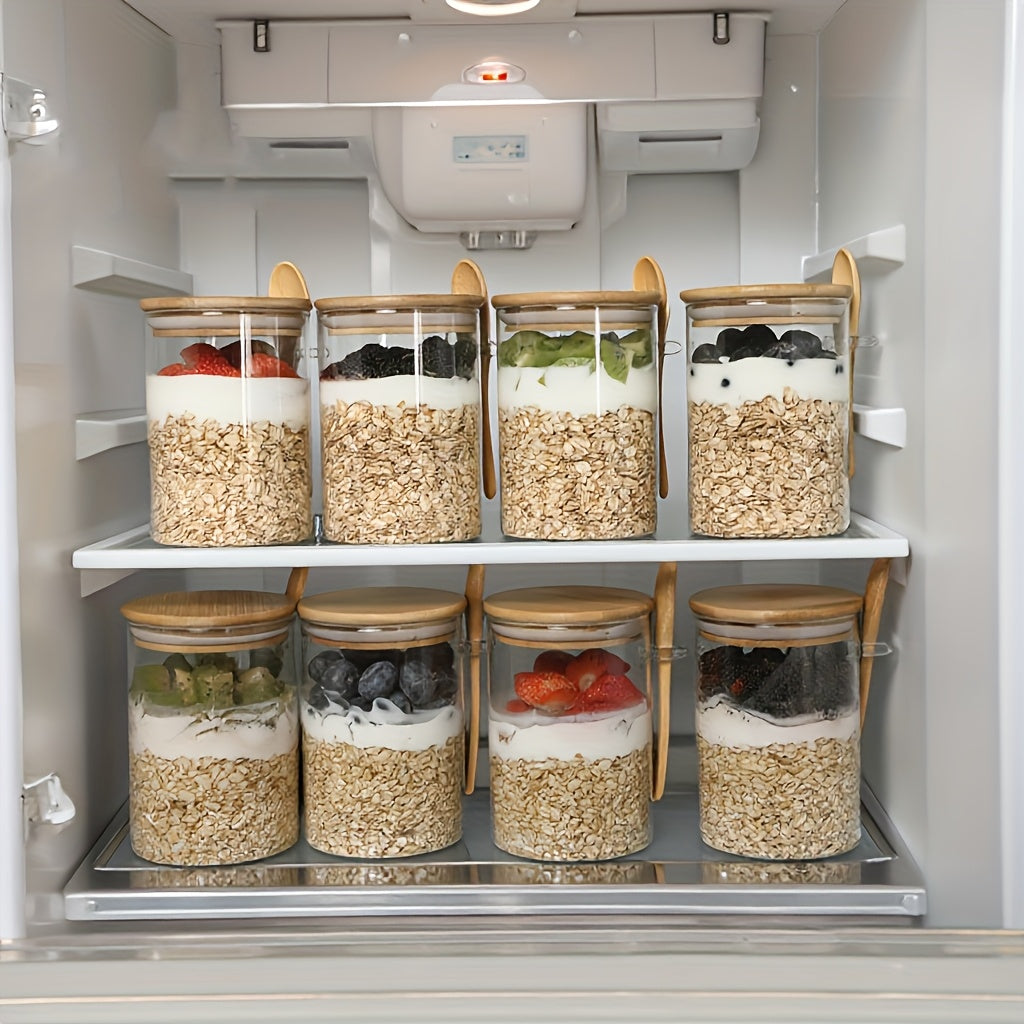 Airtight Bamboo Lids Kitchen Glass Jars