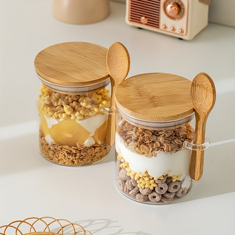 Airtight Bamboo Lids Kitchen Glass Jars